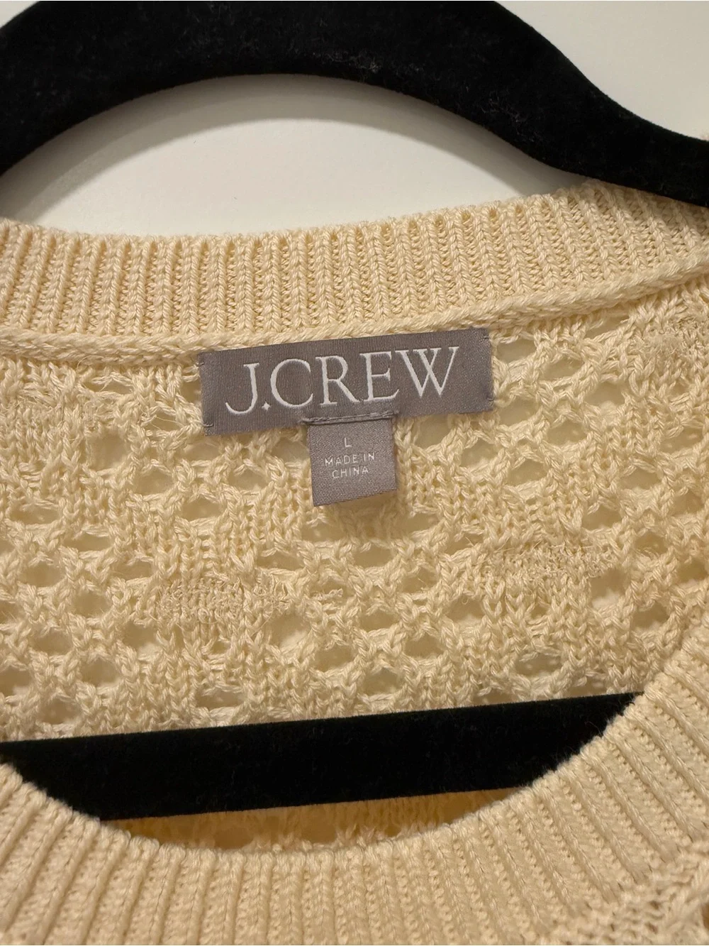 J. Crew Cream Open-Knit Summer Sweater - Women's Large